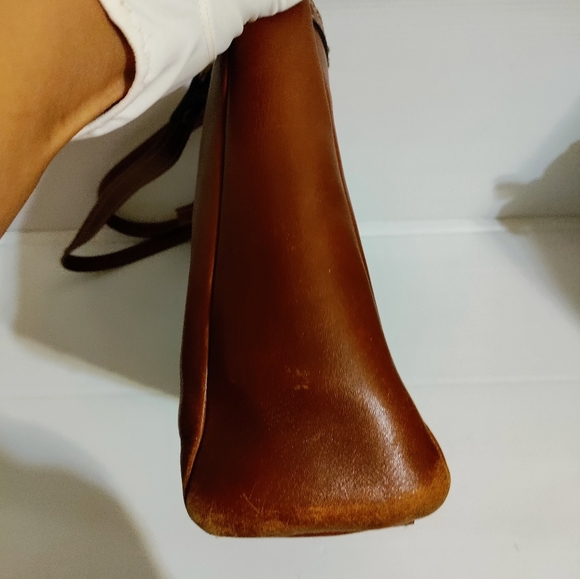 Patricia Nash~Brown Leather Poppy Satchel - Picture 5 of 12